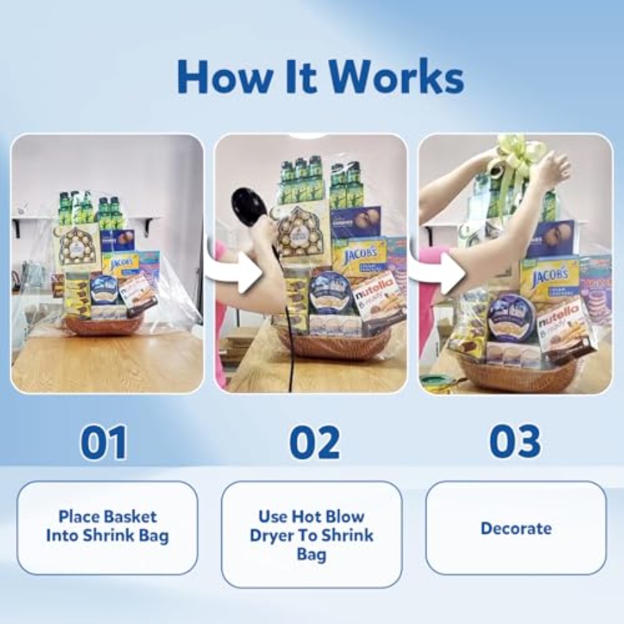 Shrink Wrap Bags for Gift Bask - Cellophane Wrap Clear ulasan dan harga