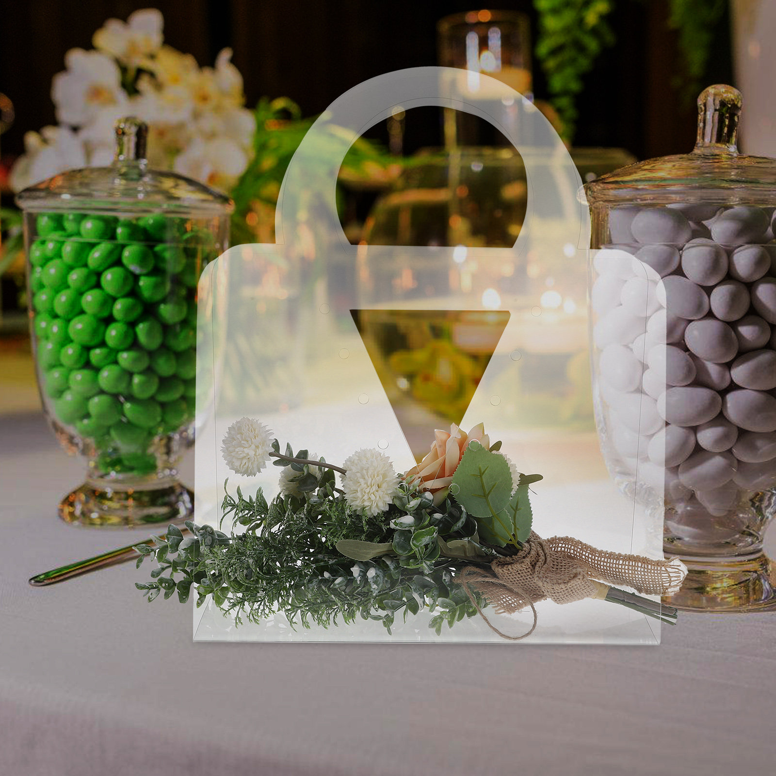4Pcs Clear Bouquet Gift Bags w - Florist Supply Shop ulasan dan harga