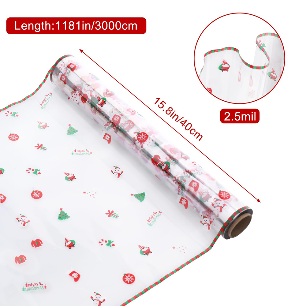 1 Roll Christmas Cellophane Wr - Cellophane Wrap Clear ulasan dan harga