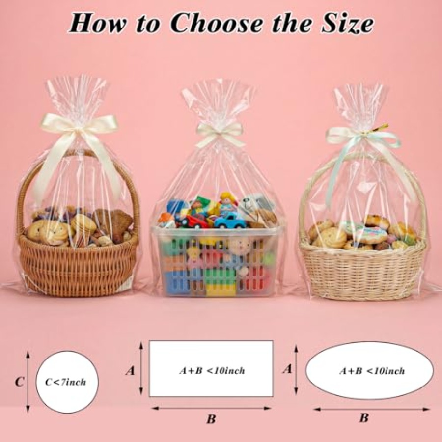 60PCS Cellophane Gift Bags 12x - Cellophane Wrap Clear ulasan dan harga