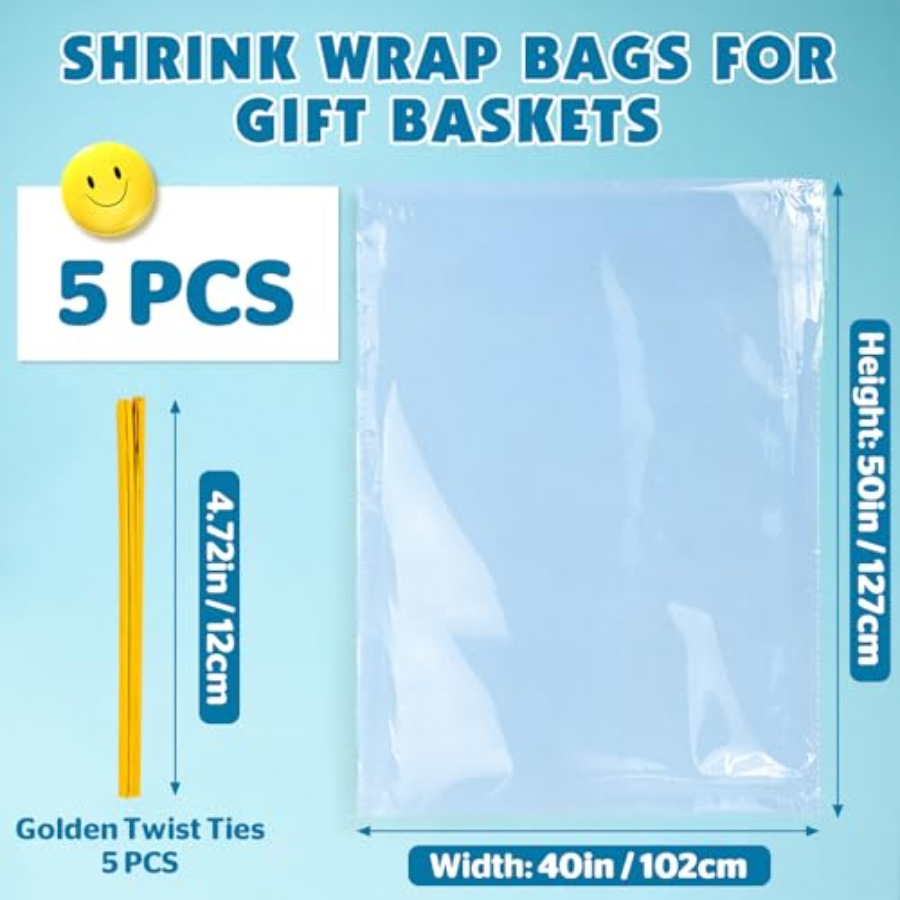 5 Pcs Extra Large Shrink Wrap  - Cellophane Wrap Clear ulasan dan harga