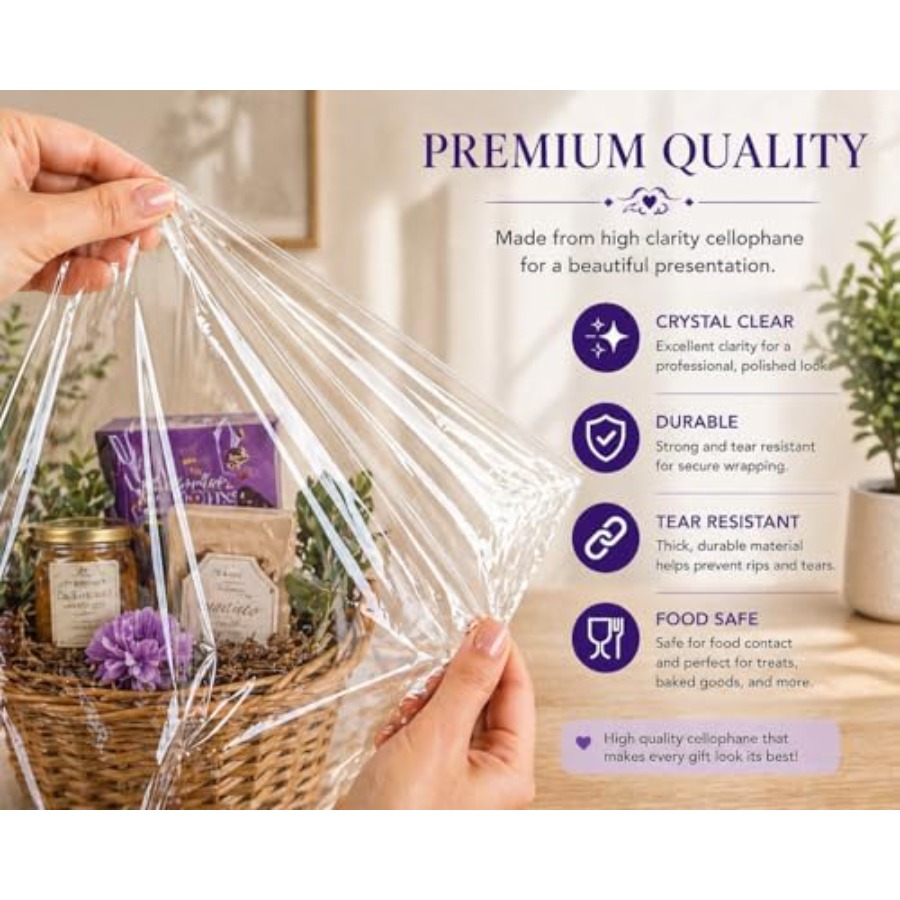 Cellophane Bags for Gift Baske - Cellophane Wrap Clear ulasan dan harga