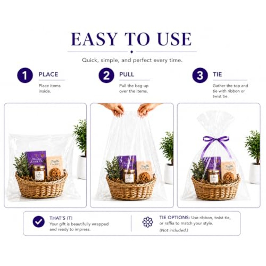 Cellophane Bags for Gift Baske - Cellophane Wrap Clear ulasan dan harga