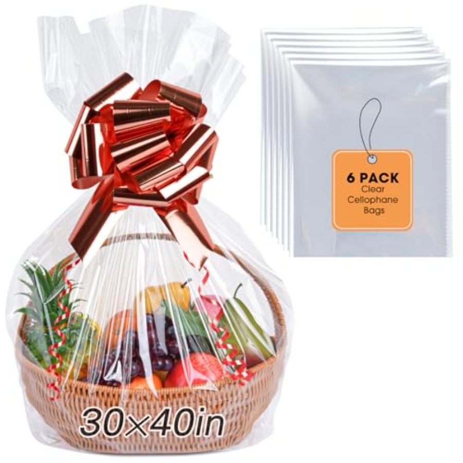 6PCS Extra Large Cellophane Ba - Cellophane Wrap Clear ulasan dan harga