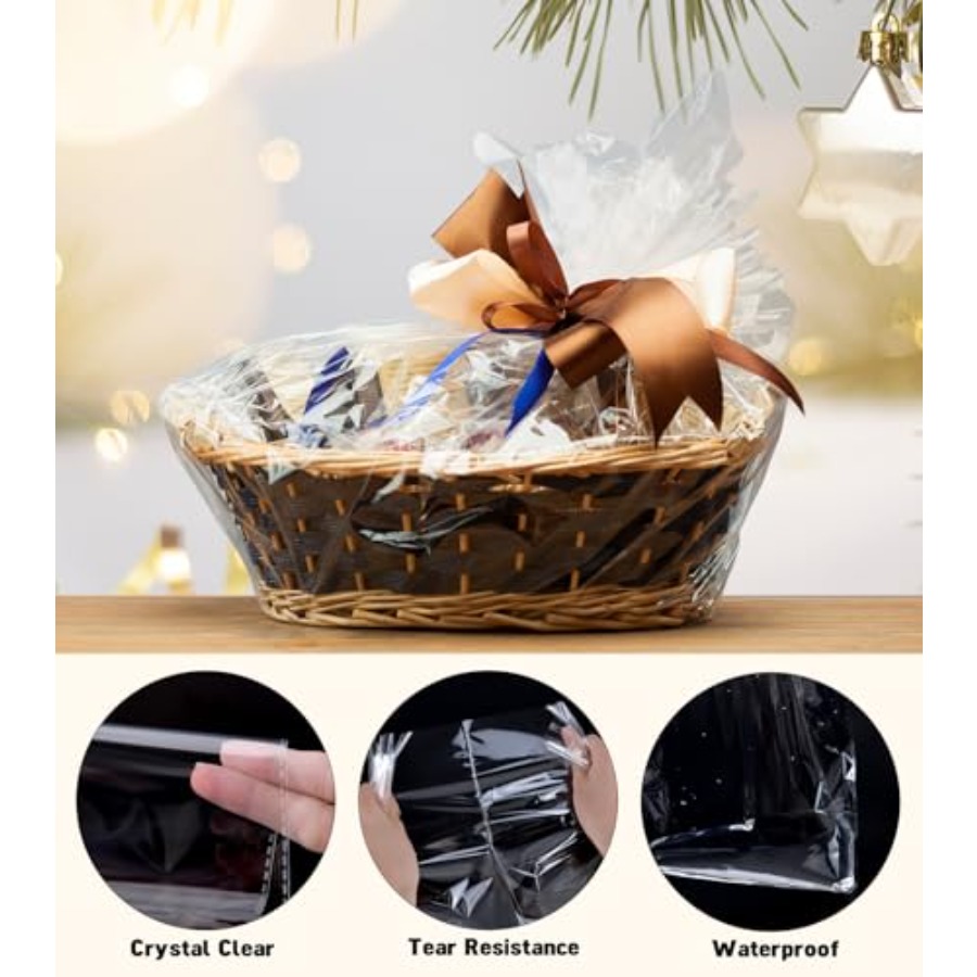 6PCS Extra Large Cellophane Ba - Cellophane Wrap Clear ulasan dan harga